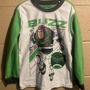 DISNEY PIXAR BUZZ LIGHTYEAR BOYS SIZE 6/7 PAJAMAS FLANNEL 2-PIECE SET PJ'S